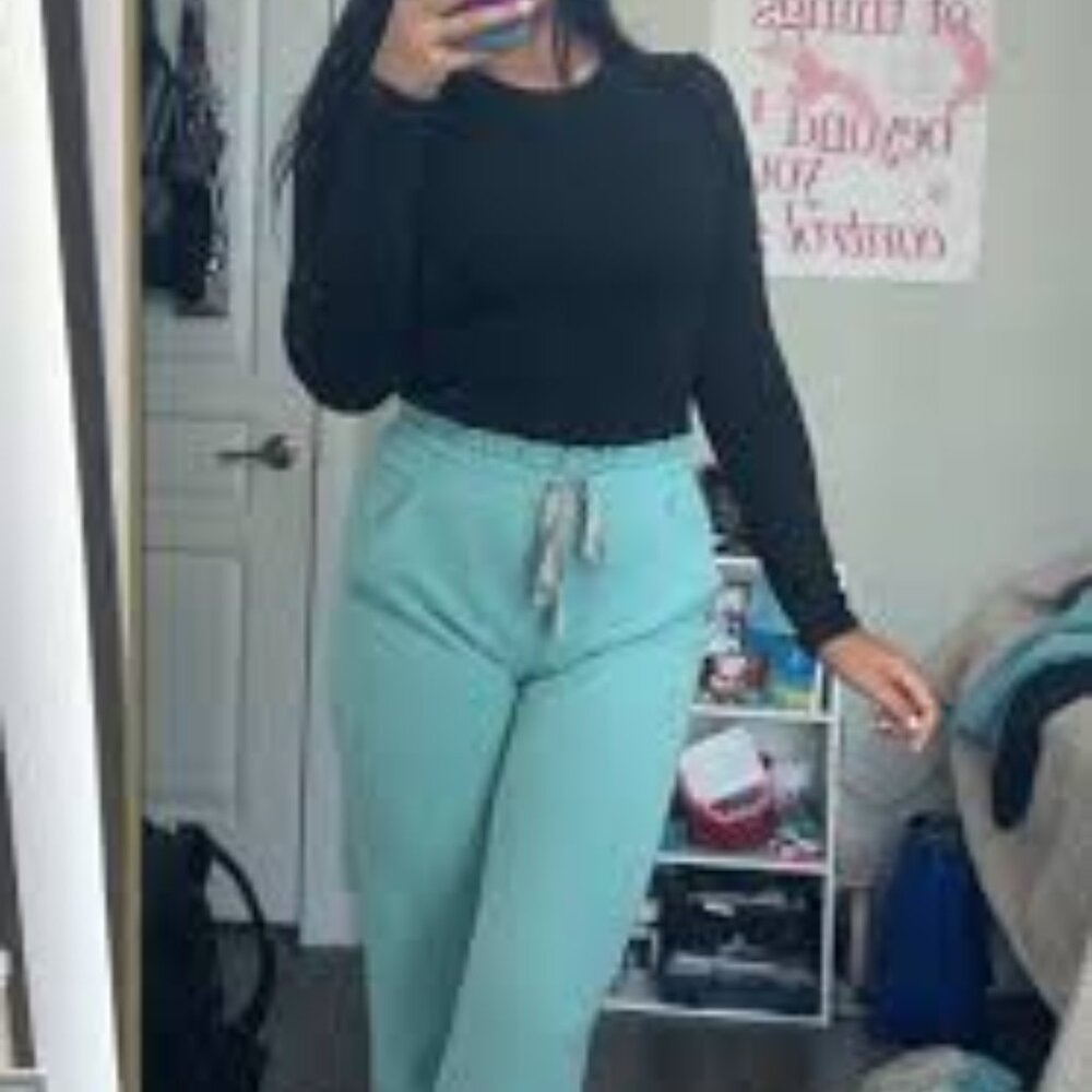 NWT Figs Sea Glass Davia High Waisted Straight Leg Scrub Pant